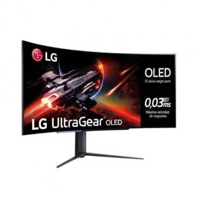 Monitor Gaming Ultrapanorámico Curvo LG UltraGear 45GR95QE-B 44.5/ WQHD/ 0.03ms/ 240Hz/ OLED/ Regulable en altura/ Negro