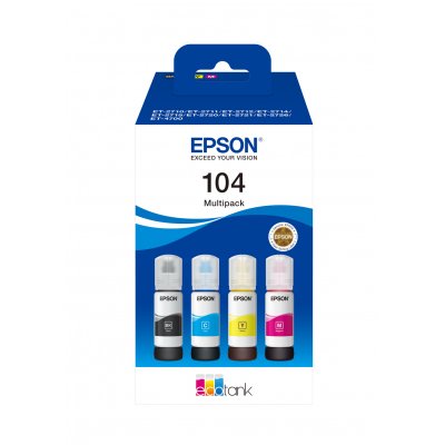 Botella de Tinta Original Epson nº104 Multipack/ Negro/ Cian/ Amarillo/ Magenta