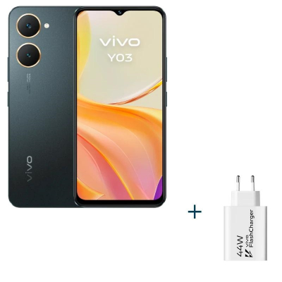 VIVO Y03 6.56\1 4Gb(+4) 128Gb Black + Cargador 44W