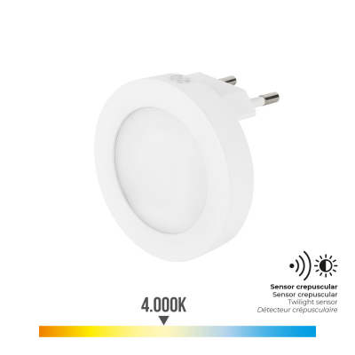 Piloto noche led redondo 0,5 w 5 lm 4000 k