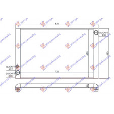 RADIATOR FOR ALL PETROL-DIESEL (725x480x40) DIAGONAL TUBE (NRF)