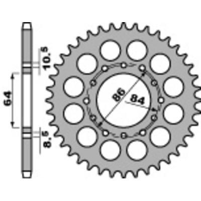 PBR Steel Standard Rear Sprocket 814 - 530 814.45.C45