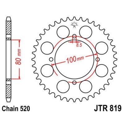 Corona JT 819 de acero con 41 dientes JTR819.41