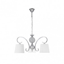 Lampara Bogota 3xe14 Cromo Pantalla Blanca Regx57x57 Cm