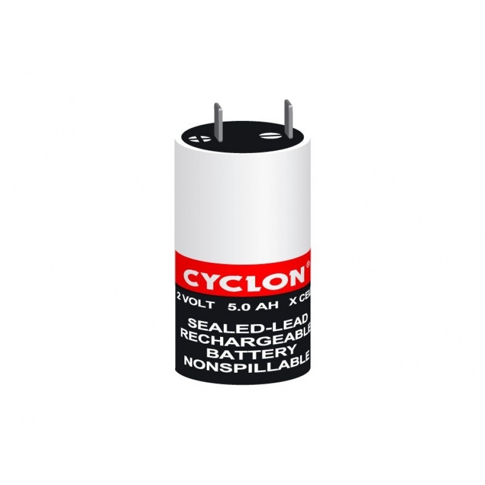 Bateria PLOMO 2Vdc 5,0Ah CYCLON medidas 44x77mm