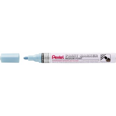 Pentel Paint Marker Marcador de Pintura - Punta Media 4.5mm - Permanente en todas las Superficies - Resistente a Luz y Agua - Cuerpo de Aluminio - Color Azul Claro Perla
