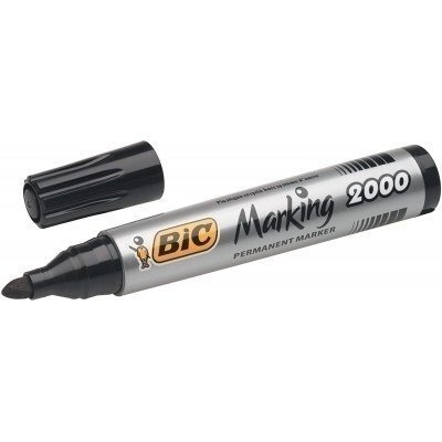 Bic Marking 2000 Ecolutions Rotulador Permanente - Punta de 4.95 mm - Tinta con Base de Alcohol - Ecologico - Secado Rapido - Color Negro