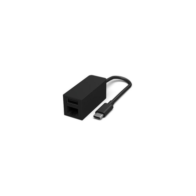 Adaptador usb tipo c a usb tipo a + ethernet microsoft surface macho - hembra - negro