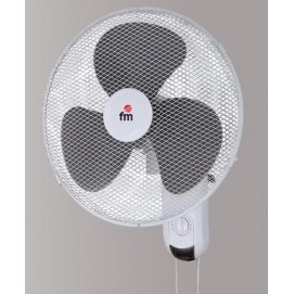 Ventilador de pared FM VM140, 40 cm, 50W, fijación mural, 3 niveles, oscilante, cabezal multiorientable, blanco