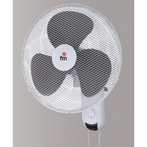 Ventilador de pared FM VM140, 40 cm, 50W, fijación mural, 3 niveles, oscilante, cabezal multiorientable, blanco