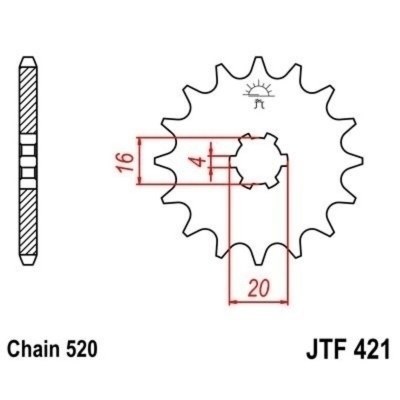 Piñon JT 421 de acero con 11 dientes JTF421.11