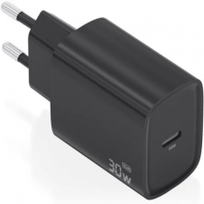 Cargador de Pared GaN Aisens A110-0951/ 1xUSB Tipo-C/ 30W/ Negro