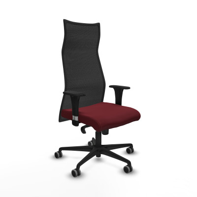 Albacete malla XL sincro malla negra similpiel granate brazos 1D base nailon ruedas 65mm engomadas