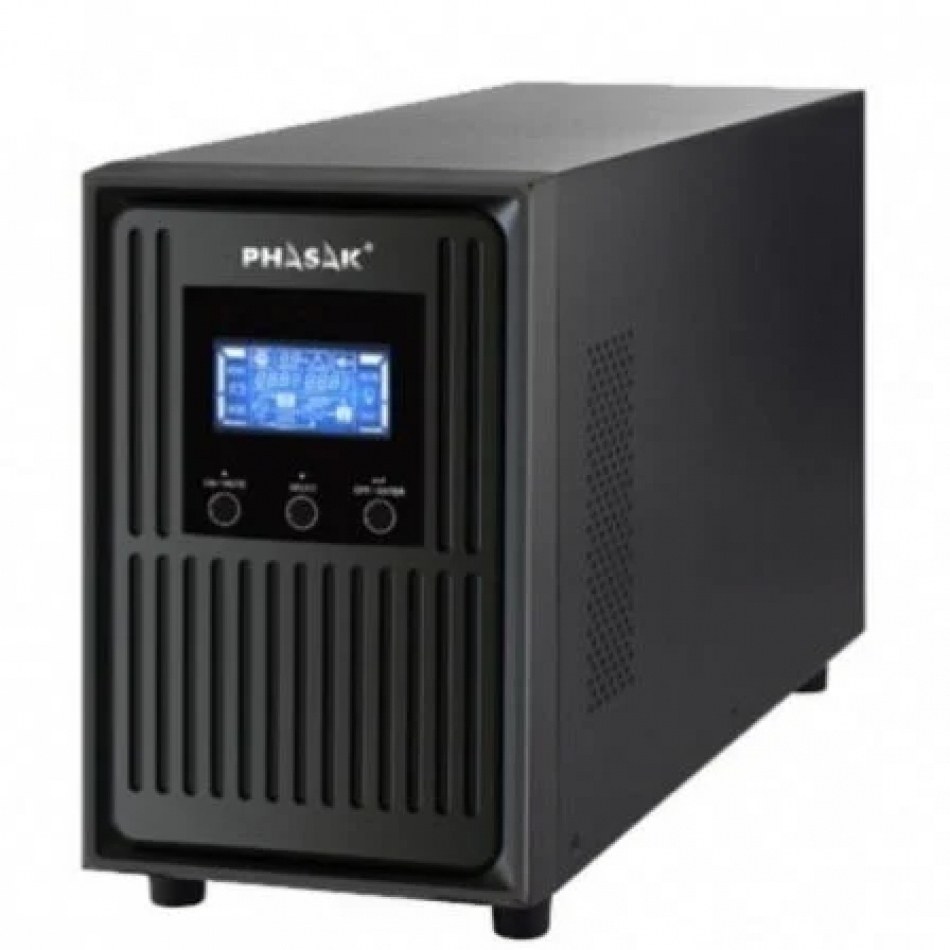 SAI Online Phasak Conqueror Pro 2000 VA Online LCD/ 2000VA1800W/ 3 Salidas/ Formato Torre