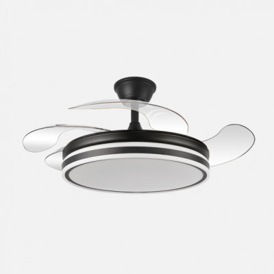 Ventilador Bayomo 59w 6980lm Negro 4 Aspas Desp. 34,5/42x50/107d.3 Color. Motor Dc..remoto+Reg.Intensidad
