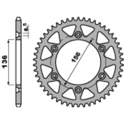 Corona PBR 48 dientes aluminio paso 520 sherco SE/SX2.5I 702.48.L