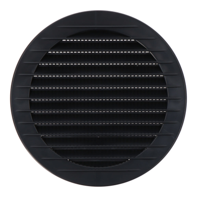 Rejilla ventilación redonda empotrable con mosquitera ø125mm abs gris antracita