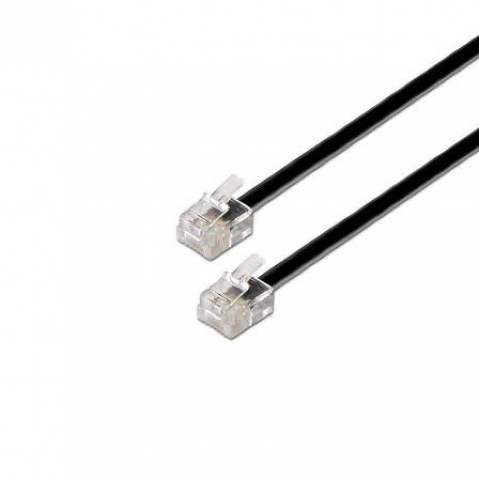 Cable de Teléfono RJ11 6P4C Aisens A143-0320/ 3m/ Negro