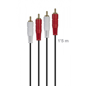 Cable de señal de audio 2 RCA macho a 2 RCA macho Fonestar RCA-MM-1-5