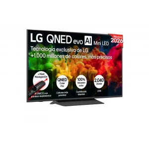 Televisor LG QNED MiniLED 55QNED8EB3B, 55 pulgadas, 4K UltraHD, 60Hz, Smart TV webOS 26, HDR10, clase F, negro
