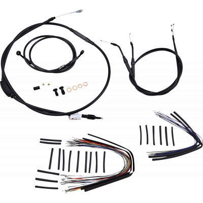 Kit completo líneas/cables en vinilo negro para manillar Ape Hanger BURLY BRAND B30-1039