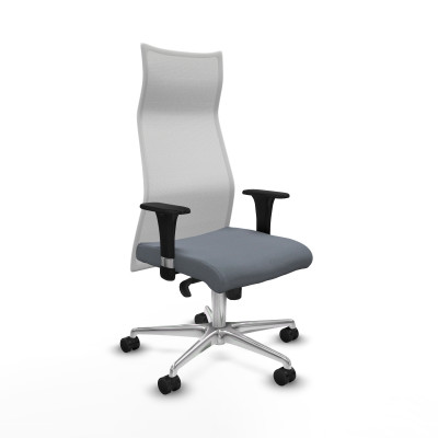 Albacete malla XL sincro malla blanca bali gris brazos 1D base aluminio ruedas 65mm nailon