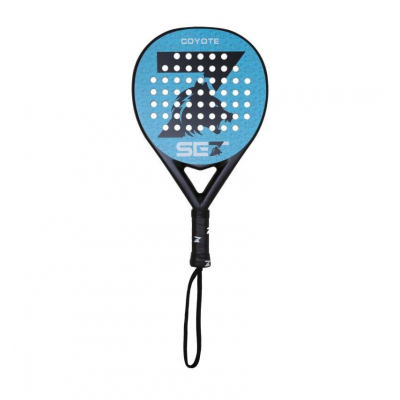 Set Coyote Pala de Padel - Forma Redonda - Marco y Cara 100% Fibra de Vidrio - Nucleo Goma Black Eva XtraSoft