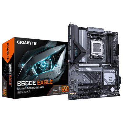 GIGABYTE B650E EAGLE Placa Base – Procesadores AMD Ryzen 9000 Series, VRM de 8+2+2 fases, hasta 8200 MHz DDR5 (OC), 1x PCIe 5.0 + 2x PCIe 4.0 M.2, LAN 2.5 GbE, USB 3.2 Gen 2