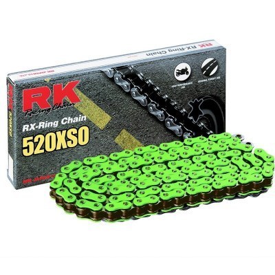 Cadena RK FG520XSO con 96 eslabones verde MM520XSO-96