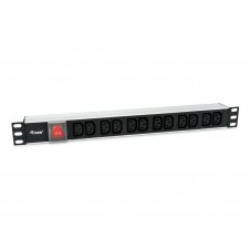 Equip 333318 unidad de distribución de energía (PDU) 12 salidas AC 1U Negro, Plata