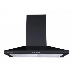 Campana decorativa de pared piramidal Infiniton CMPP-64NBH, 60 cm, 400 m3/h, clase B, 3 velocidades, 68dB, negro