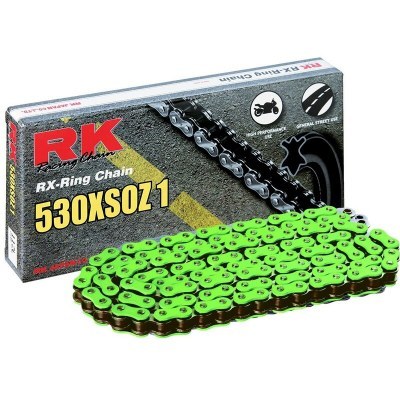 Cadena RK FG530XSOZ1 con 130 eslabones verde MM530XSO-130