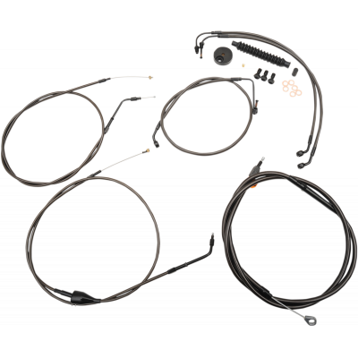 Kit líneas de freno/cables de manillar estándar Midnight trenzados LA CHOPPERS LA-8005KT-13M