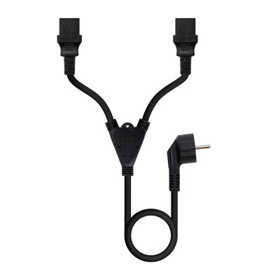 Nanocable Cable de Alimentación CEE7/M a 2xC13/H, Negro, 3 m