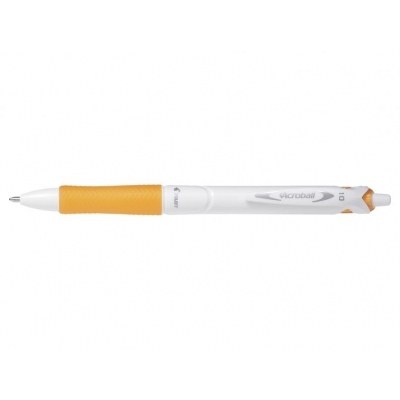 Pilot Boligrafo de Bola Retractil Acroball PureWhite - Recargable - Fabricado con Plastico Reciclado - Punta Redonda 1mm - Trazo 0.28mm - Grip Ergonomico - Color Naranja