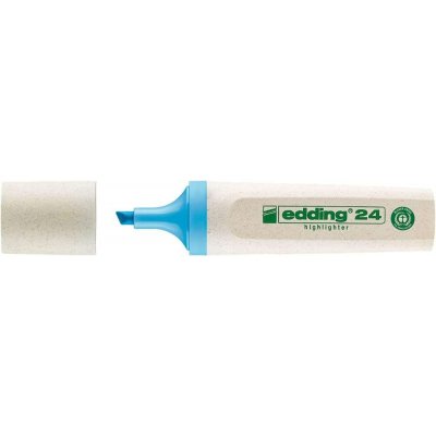 Edding 24 EcoLine Marcador Fluorescente - Punta Biselada - Trazo entre 2-5mm - 90% de Plastico Reciclado - Etiqueta Ecologica Blue Angel - Color Azul Claro
