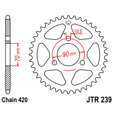 JT SPROCKETS Steel Standard Rear Sprocket 239 - 420 JTR239.40