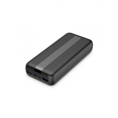 Batería externa 20.000 mah, Cable USB-A a USB-C incluido, Negra