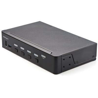 Switch Conmutador KVM de 4 Puertos HDMI 2.0 4K para 1 Monitor - Vídeo de 4K y 60Hz Ultra HD - HDR - Hub Ladrón USB 3.0 de 2 Puertos y 4 Puertos USB 2.0 HID - Audio - HotKey - TAA