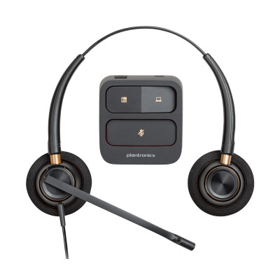 HP Poly - Auriculares binaurales Poly EncorePro 520 con desconexión rápida