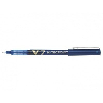 Pilot Boligrafo de tinta liquida V7 HI-Tecpoint Rollerball - Punta fina de aguja 0.7mm - Trazo 0.5mm - Color Azul