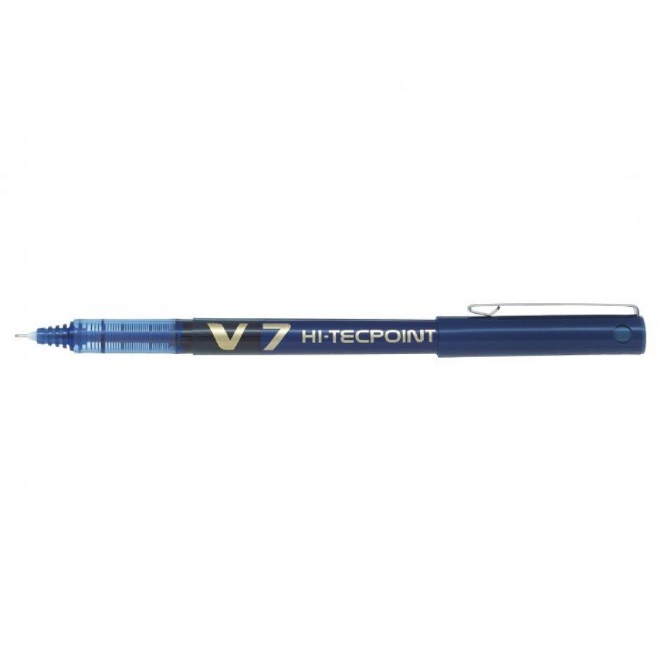 Pilot Boligrafo de Tinta Liquida V7 HI-Tecpoint Rollerball - Punta Fina de Aguja 0.7mm - Trazo 0.5mm - Color Azul