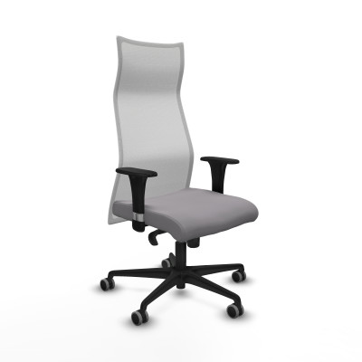 Albacete malla sincro malla blanca similpiel gris brazos 1D base nailon ruedas 65mm engomadas