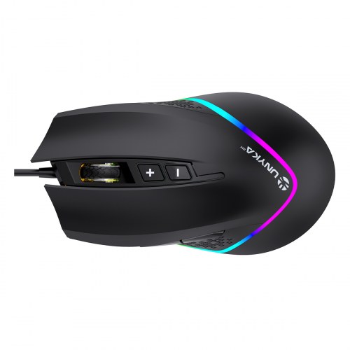 Unykach Nova M244 Raton Gaming USB con Iluminacion RGB 6400dpi - 5 Botones - Uso Diestro - Cable de 1.50m