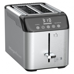Tostador Magefesa Rise Digit MGF3333, 925W, 2 ranuras cortas, 7 niveles, display, inox