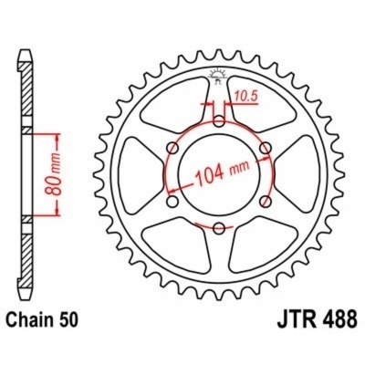 Corona JT 488 de acero con 40 dientes JTR488.40