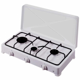 Hornillo a gas butano Vitrokitchen 300BB, 3 zonas, esmaltado blanco