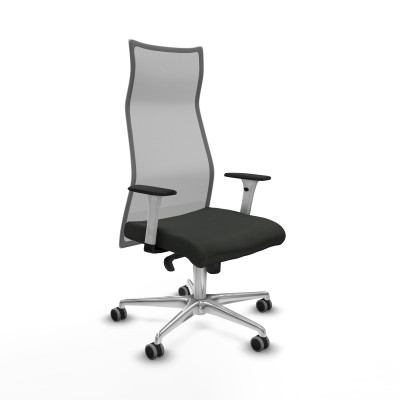 Albacete malla sincro malla gris bali negro brazos blancos base aluminio ruedas 65mm engomadas