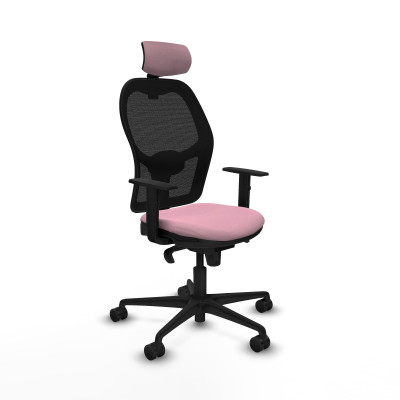 Jorquera sincro malla negra bali rosa brazos 1D base nailon cabecero 2D ruedas 65mm nailon