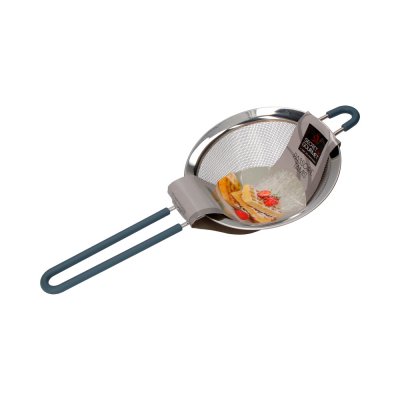 Colador inoxidable con mango de silicona 13.5 cm
